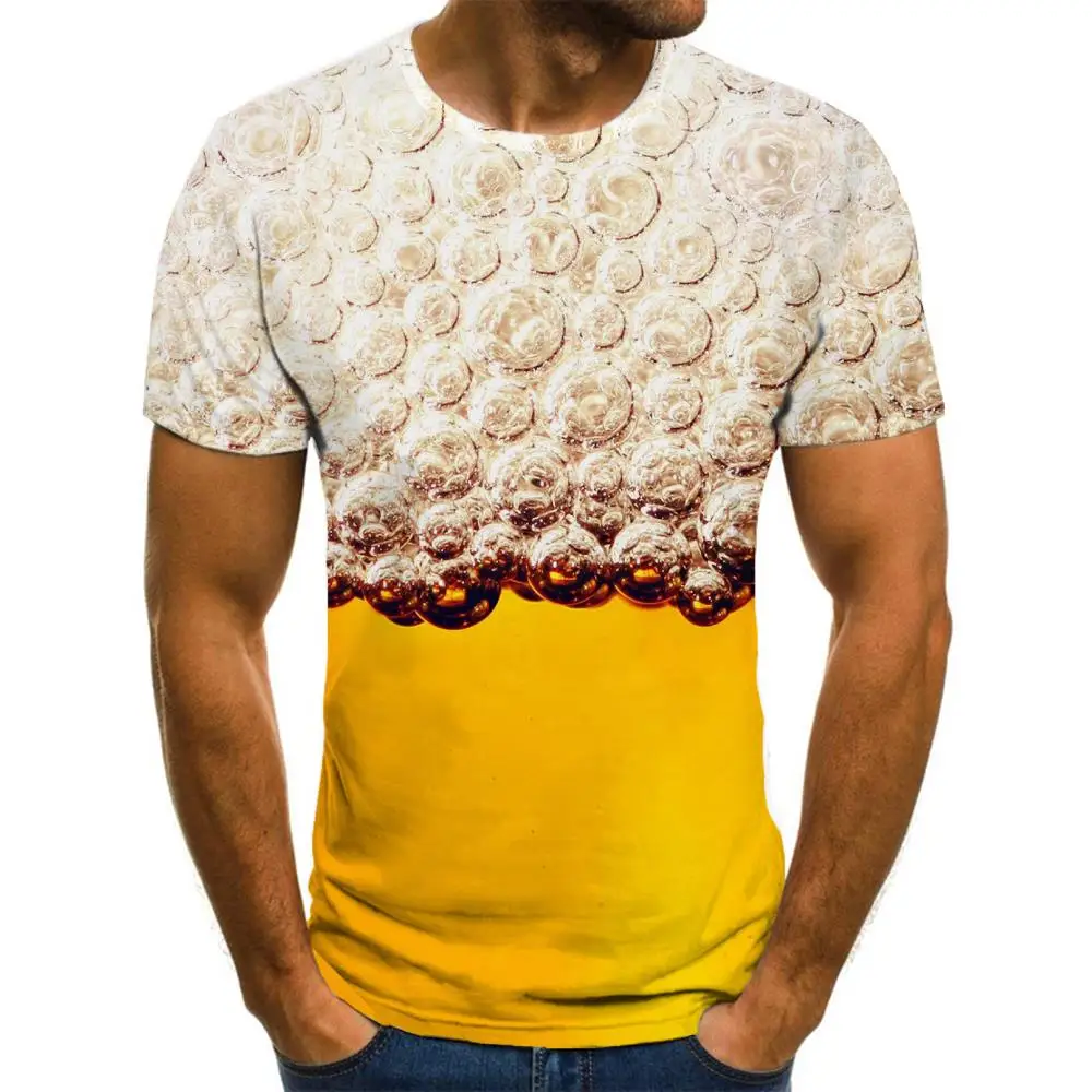 

3d Tshirt Beer T-shirt Men Novel Tshirt Printed Harajuku Shirt Print Hip Hop T-shirts 3d Mens Clothing summer Cool Style O-Neck