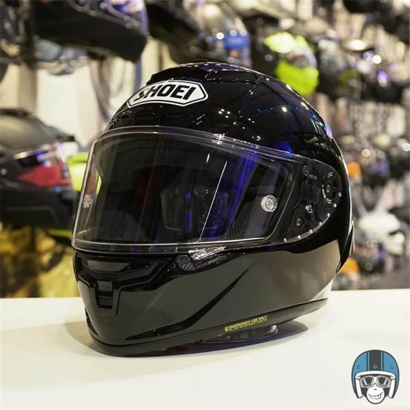 Мотоциклетный шлем на все лицо Shoei X Spirit III X14 глянцевый черный противотуманный