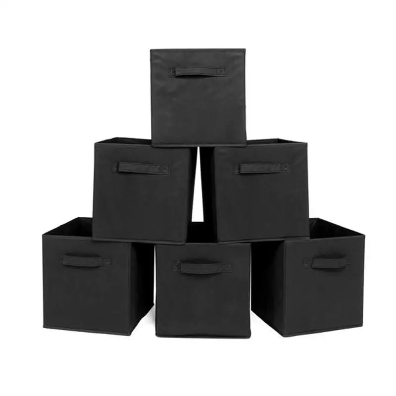 

6pcs High Quality Non-woven Fabrics Storage Boxes Black