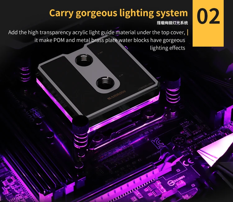 Барроу водоблок для процессора для AMD AM3 AM4 платформы выделенный LRC2.0 5V 3Pin высокой плотности Jetting микро-Водный LTCB03A-04N