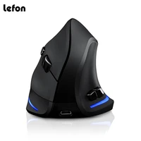 lefon vertical wireless mouse game rechargeable ergonomic mouse rgb optical usb mice for windows mac 2400 dpi 2 4g for pubg lol