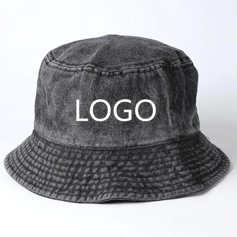 Хлопковые Панамы с принтом и логотипом женская дизайнерская Потертая джинсовая