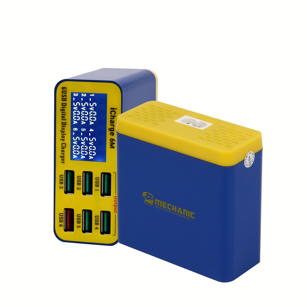 mechanic icharge 6m qc 3 0 usb smart charge support fast charging with lcd digital display multi port charger for tablet phone free global shipping