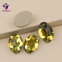 yanruo 3210 oval light topaz sew on stones crystal flatback rhinestone stone beads yellow garment paste for clothes