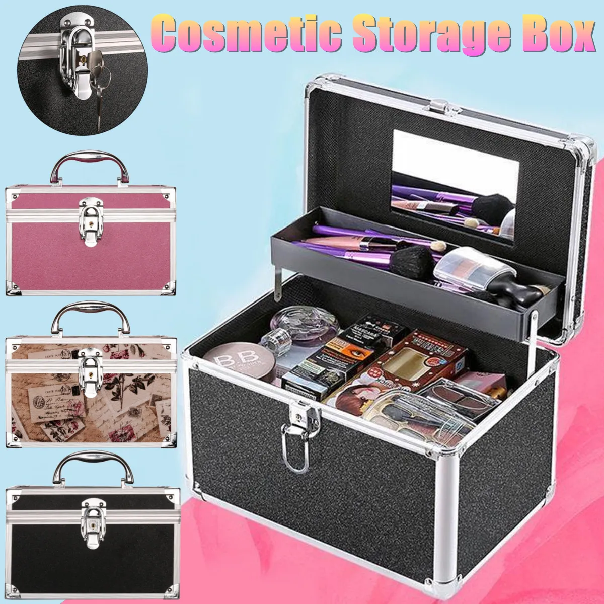 

Portable Professional Cosmetic Bag Suitcases For Cosmetics Large Capacity Women Travel Makeup Bags Box Manicure Cosmetology Case