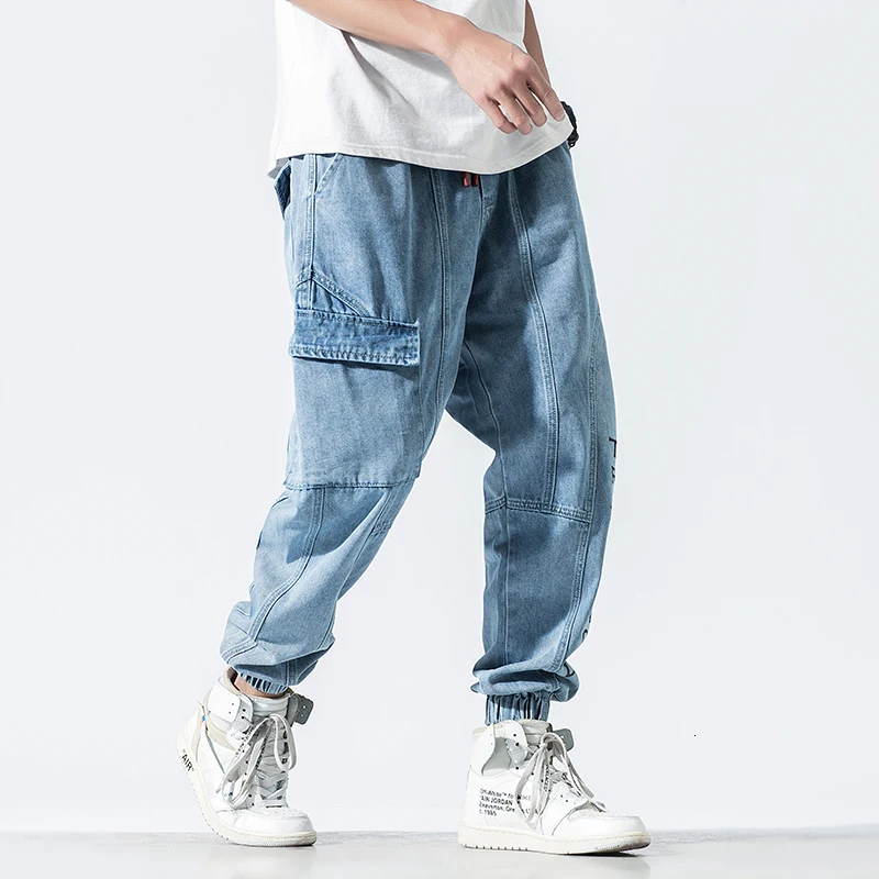 Denim Vintage Washed Retro Trousers Erkek Pantolon Calca Jean Masculina Fashion Men Hip Hop Baggy Loose Fit Harem Pant | Мужская одежда