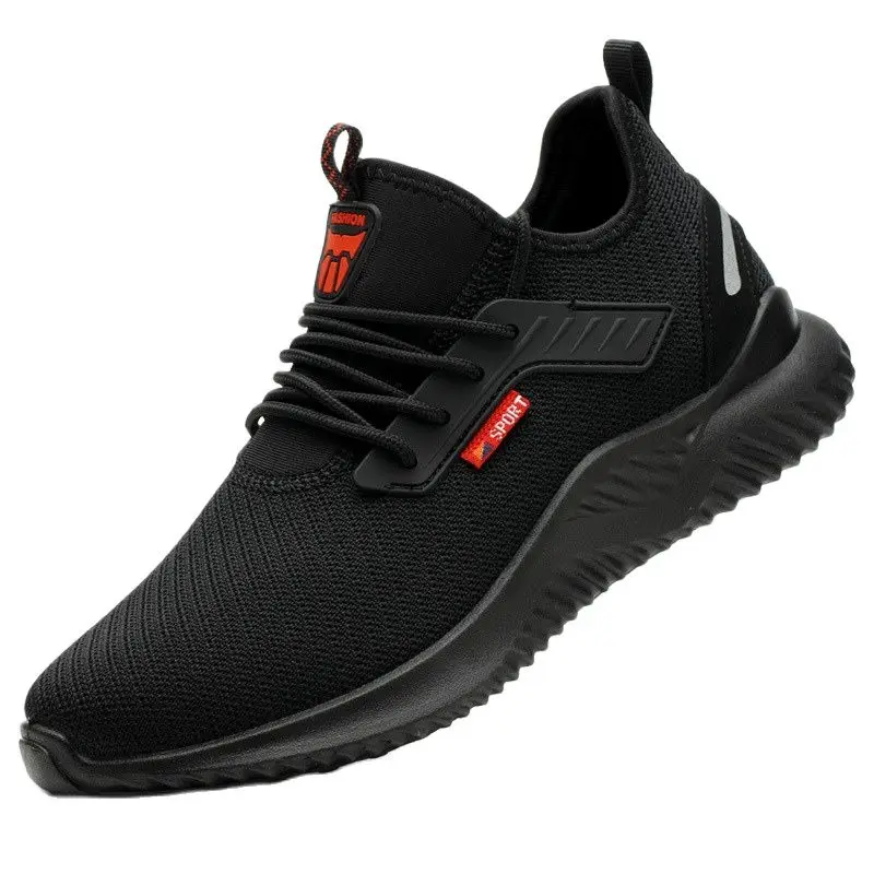 

Мужские защитные ботинки со стальным носком, легкие дышащие кроссовки, непрокалываемые, 2021