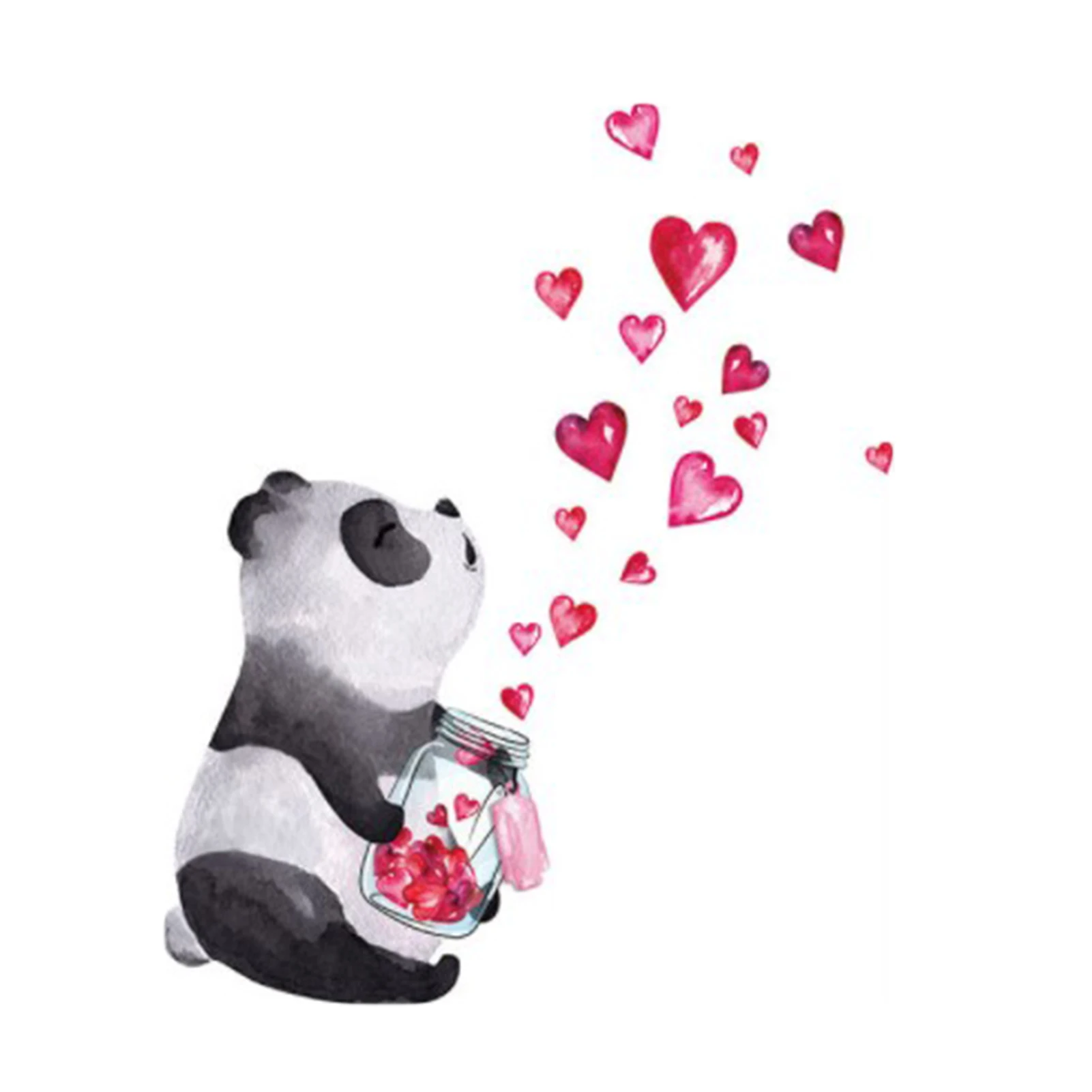 

Cute Panda Cartoon Wall Stickers Self-adhesive Removable PVC Kids Room Living Room DIY Wall Art Decoration