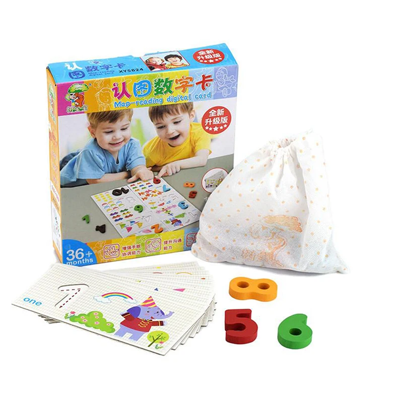 

Classic Wooden 3D Math Card Number Matching Cartoon Animal Educational Toy Wooden Educational Toy For Children