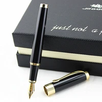 jinhao 1200 vintage luxurious calligraphy fountain pen bent nib beautiful ripple with gold clip black metal carving ink pen