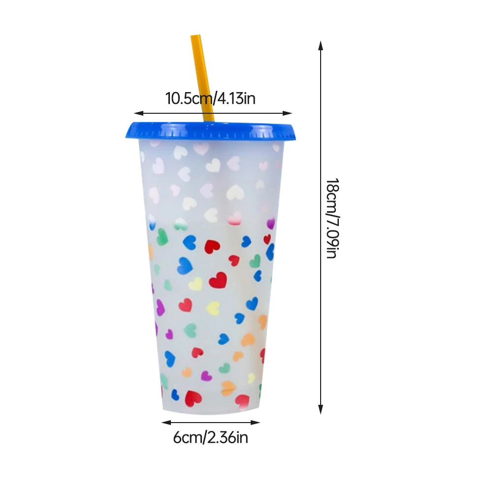 

Color Changing Cup ReusablePlastic Cups Cold Water Storage Tumblers With Lid And Straw Cup For Cold Drinks Cup Accessories