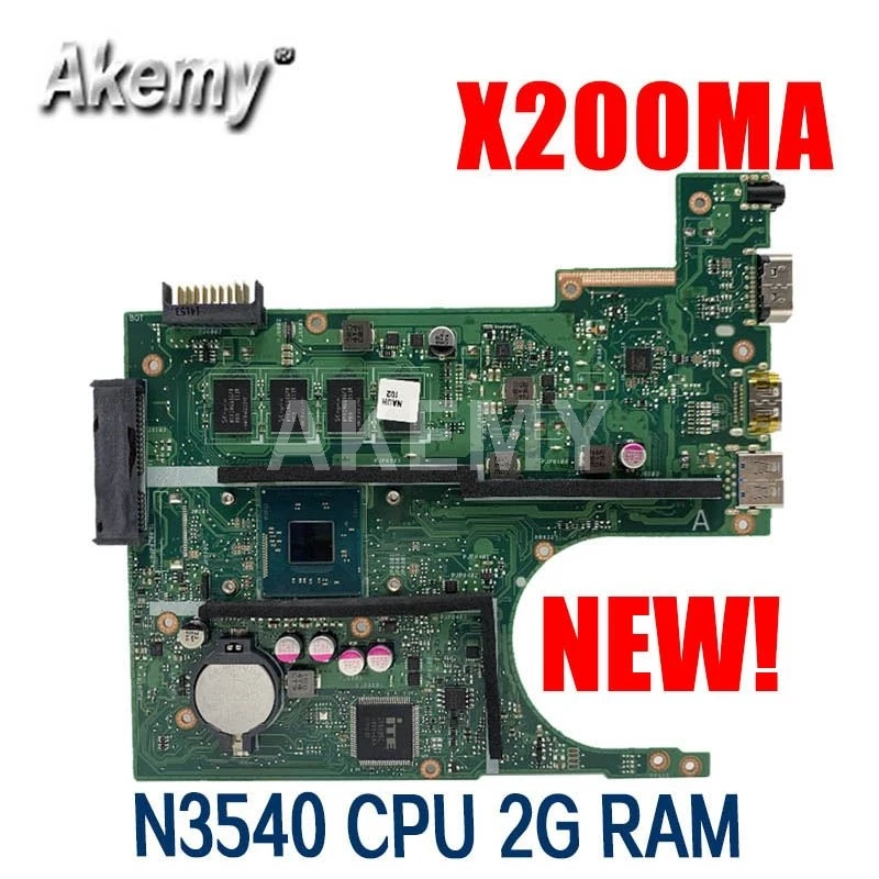 

Akemy X200MA Mainboard For Asus X200MA F200MA X200M F200M Laotop Motherboard W/ N3540 CPU 2G RAM
