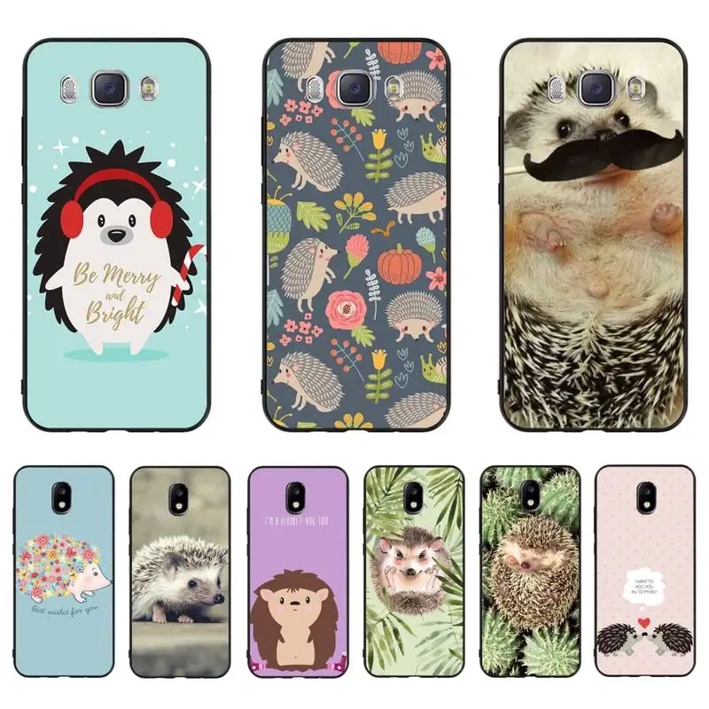 

YNDFCNB Cute hedgehog Silicone Black Phone Case For Samsung J7 J8 J6 J4Plus J5 J7Prime J2 J5Prime M10 M20 M30