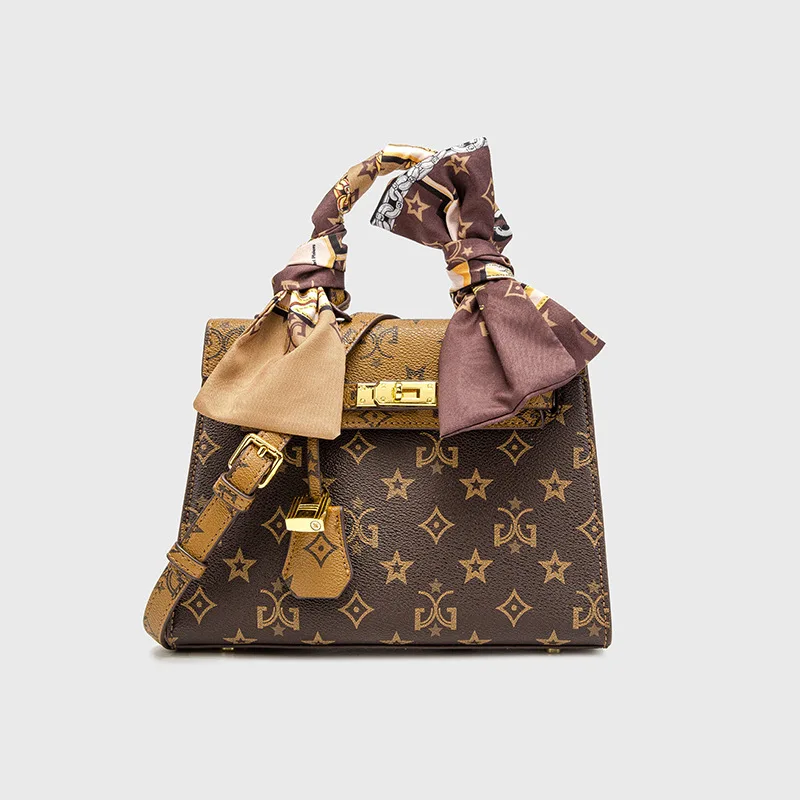 

Новинка 2021, модная маленькая квадратная Ретро сумка из воловьей кожи с принтом, шелковый шарф, сумка на одно плечо, кошельки и сумки