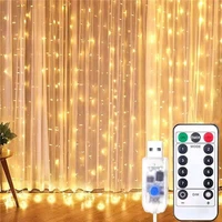 led curtain string lights 5v usb powered fairy lights with remote window festoon led garland christmas wedding party decoration
