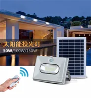  50W 100W 150W LED Flood Lamps Solar Powered Motion Path Street Light Outdoor Waterproof IP66 PIR Sensor