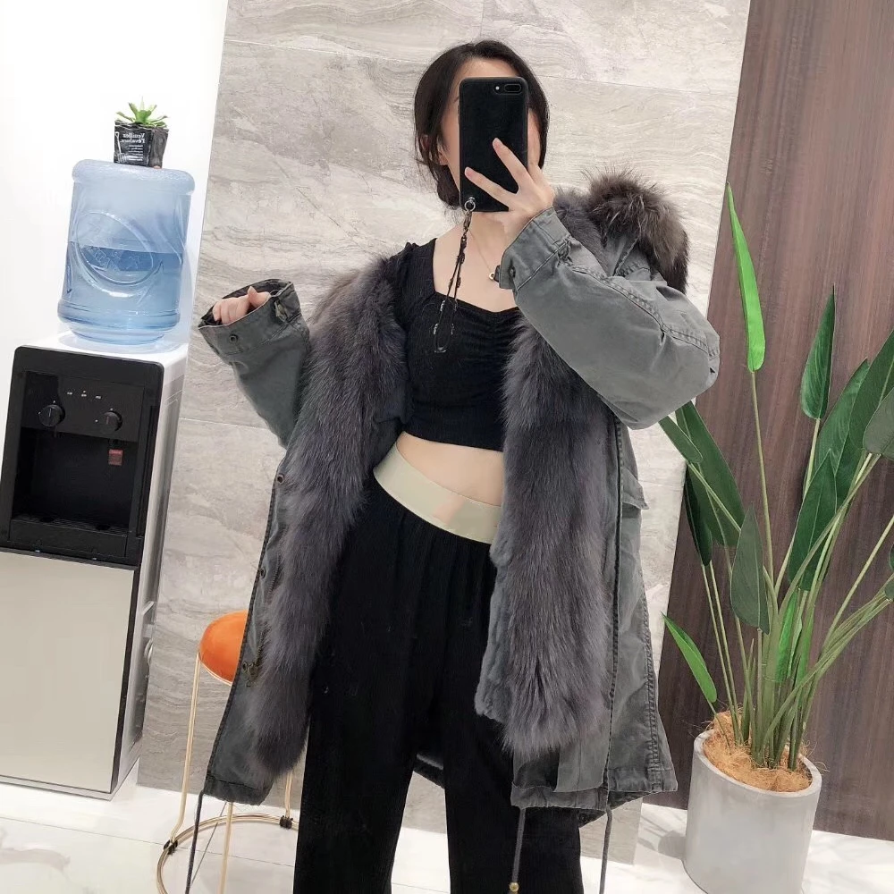 OFTBUY 2020 зимняя куртка Для женщин натуральная подкладка из кроличьего меха Рекс