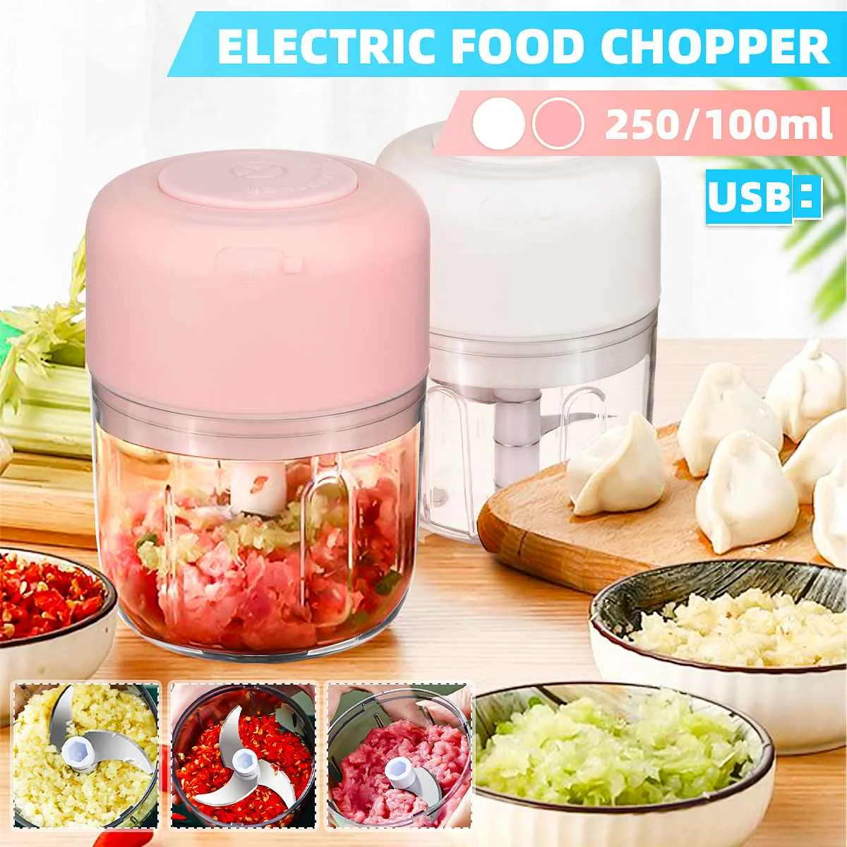 

Мини электрический Еда измельчитель Еда резак для фруктов и овощей Кухня инструмент USB дробилка для мяса мясорубки измельчитель Чеснока Ре...