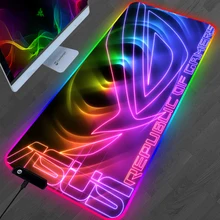 LED Mousepad ASUS ROG Gaming Mouse Pad 900x400 Large Keyboard Rubber Speed Desk Accessories Computer Rug Laptop Carpet CS GO Mat