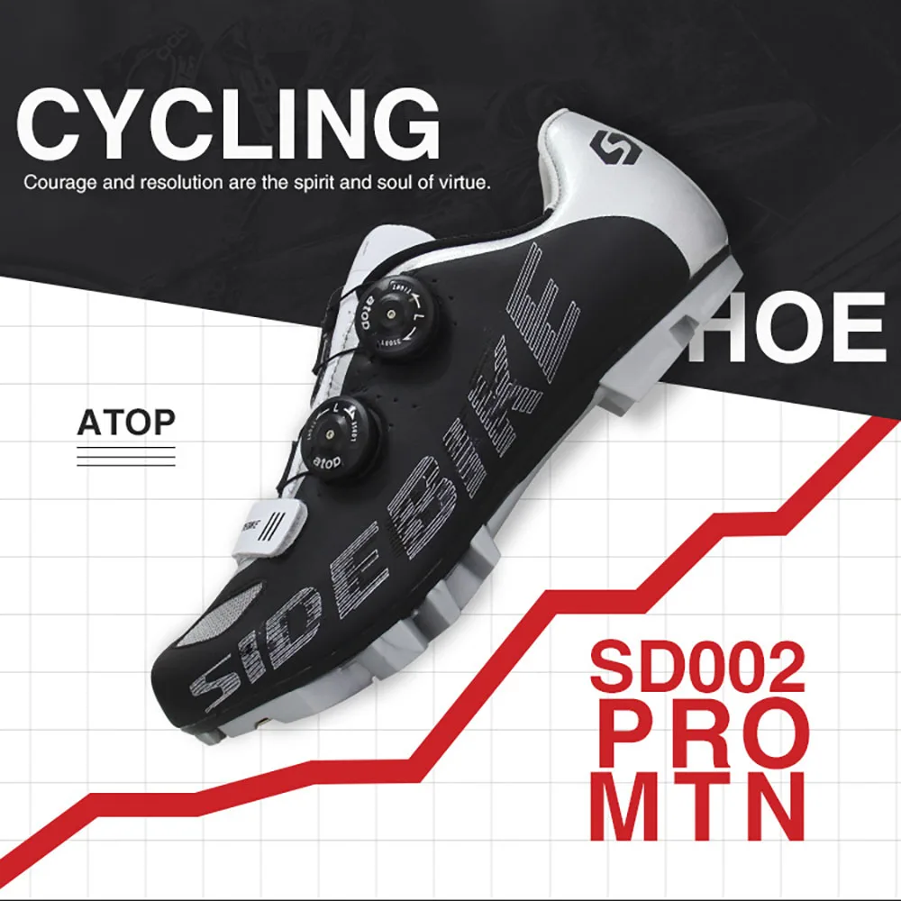 Black and silver Sidebike велосипедная обувь MTB велосипедная обувь для верховой езды износостойкая противоскользящая дышащая Спортивная Профессиональная Мужская велосипедная обувь - Цвет: Black and silver