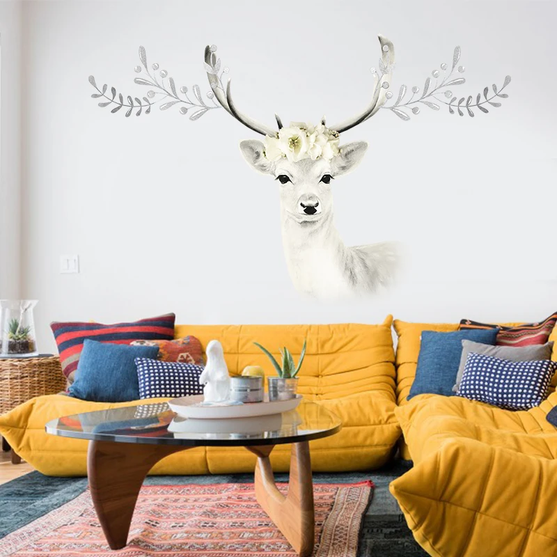 Креативные настенные стикеры в виде оленя украшение для детской комнаты