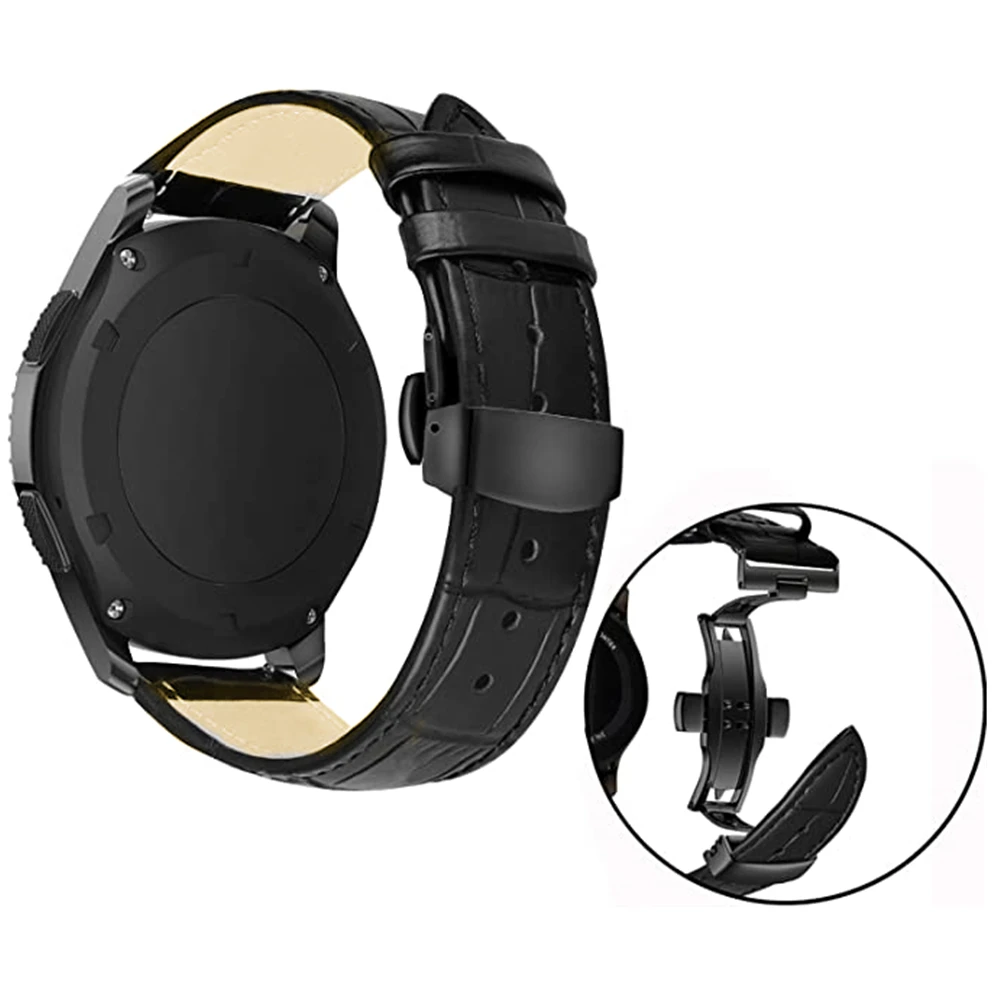 

Gear S3 Frontier/Classic for Samsung galaxy watch 46mm 42mm active 2 band for amazfit bip huawei watch gt 2 correa Leather Strap