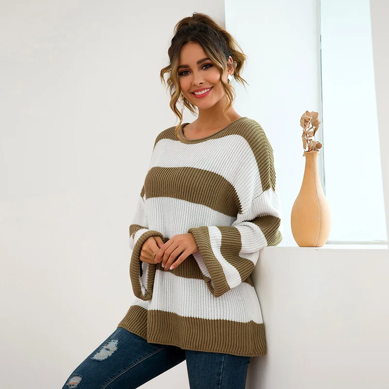 Fitshinling повседневные женские свитера в полоску с длинными рукавами и пуловеры 2019