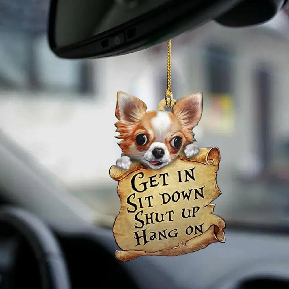 

Cute Hanging Pendant Exquisite Acrylic Adorable Wear-resistant Dog Shape Pendant Decor Acrylic Double Side Print Hanging Widget