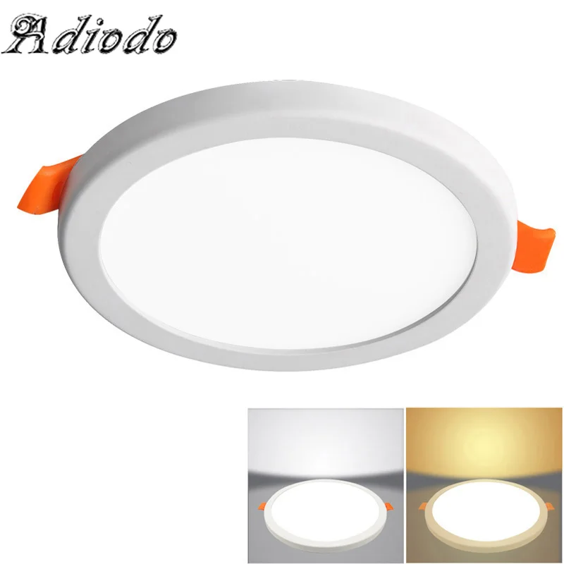 Квадратный $ круглый светодиодный панельный светильник ультра тонкий AC220V 6 Вт 8 15