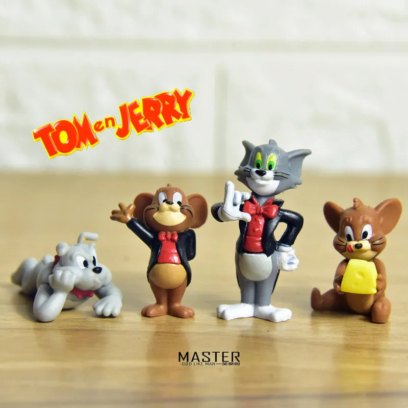 

9PCS/lot 2.7-4CM Cat and mouse classic cartoon cartoon Doll Mini ornament toy