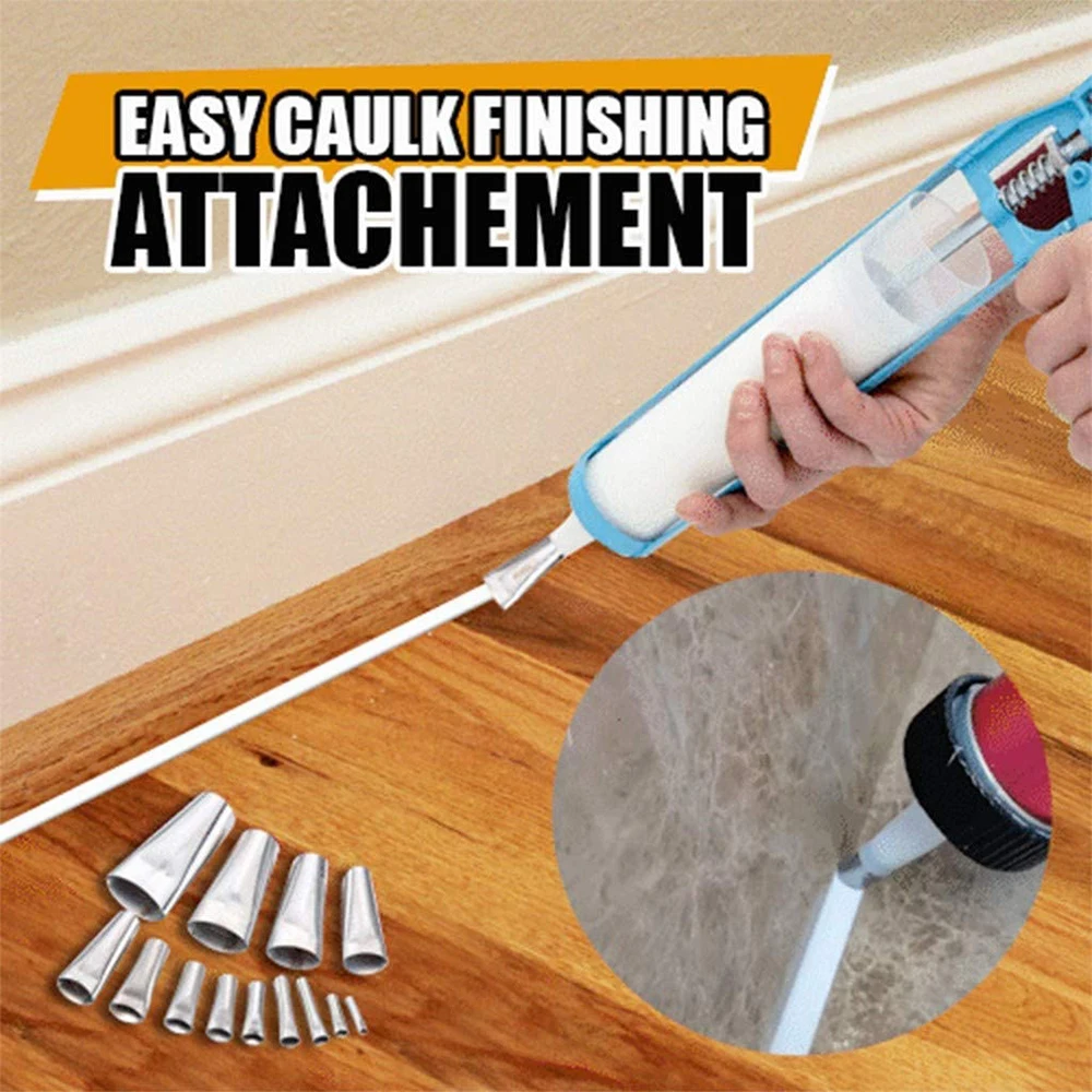 

14pcs/Set Caulking Finisher Caulk Nozzle Glue Remover Scraper Durable Stainless Steel Sealant Nozzle Sealing Caulking Tools