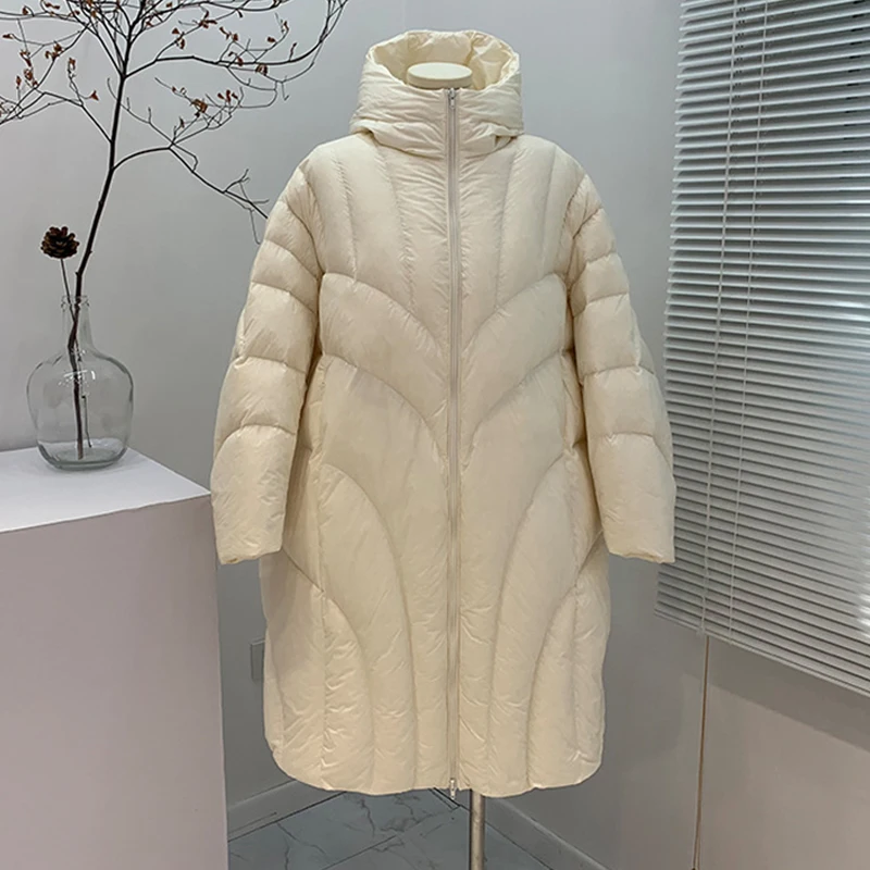 Fitaylor зимний теплый светильник с капюшоном длинная куртка перьями для женщин