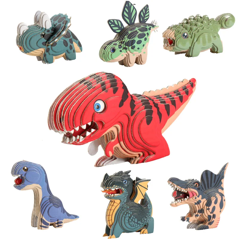 

Пазл-Динозавры, снеговик, Санта-Клаус, Рождественская елка, бумажные игрушки, Необычные головоломки для детей, пазлы для взрослых, Рождество