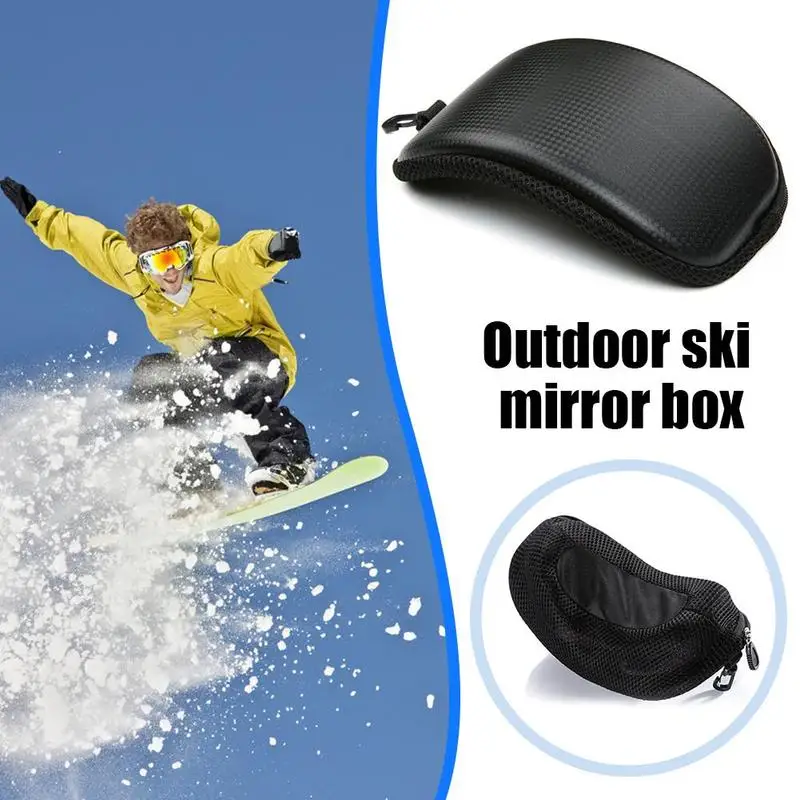 

Portable Ski Goggle Protector Case (Without Goggles) equipment parts case Eyewear Case Box skiing Zipper Glasses Hard ski K3V4