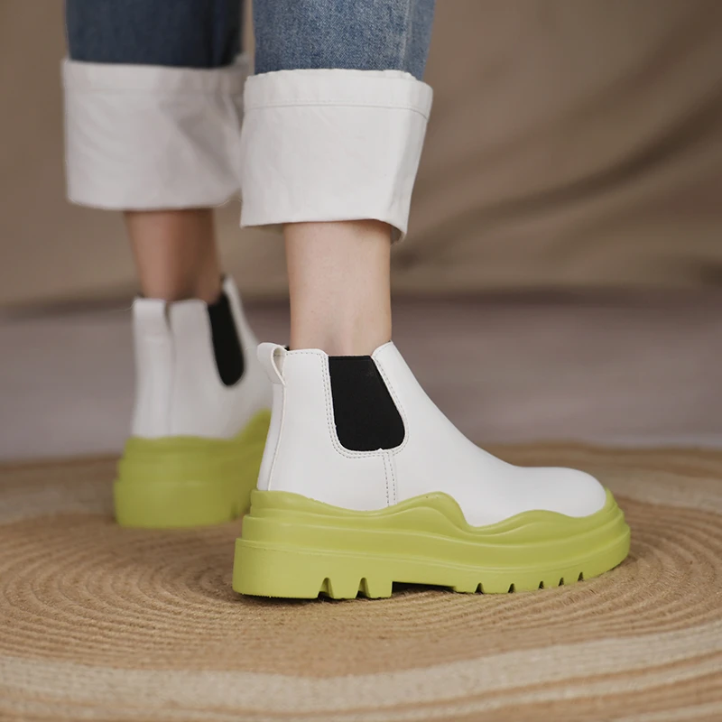 

Women's Ankle Boots Thick Non-slip Chelsea Boots Casual Women's Flat Shoes Comfortable Shoes 2021 New Fashion Women's Shoes