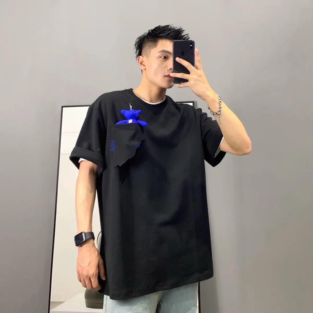 2021 футболка с карманом для отрыва при ошибке ADER мужчин и женщин 1:1 Высококачественная передвижным медведем