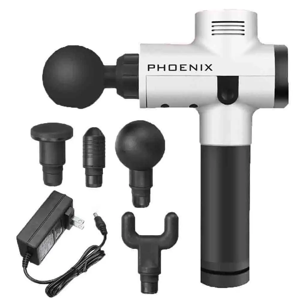 Phoenix A2 Massage Tool Percussion Massager Muscle Vibrating Relaxing Machine Deep tissue muscle massager with carrying bag - Цвет: Белый