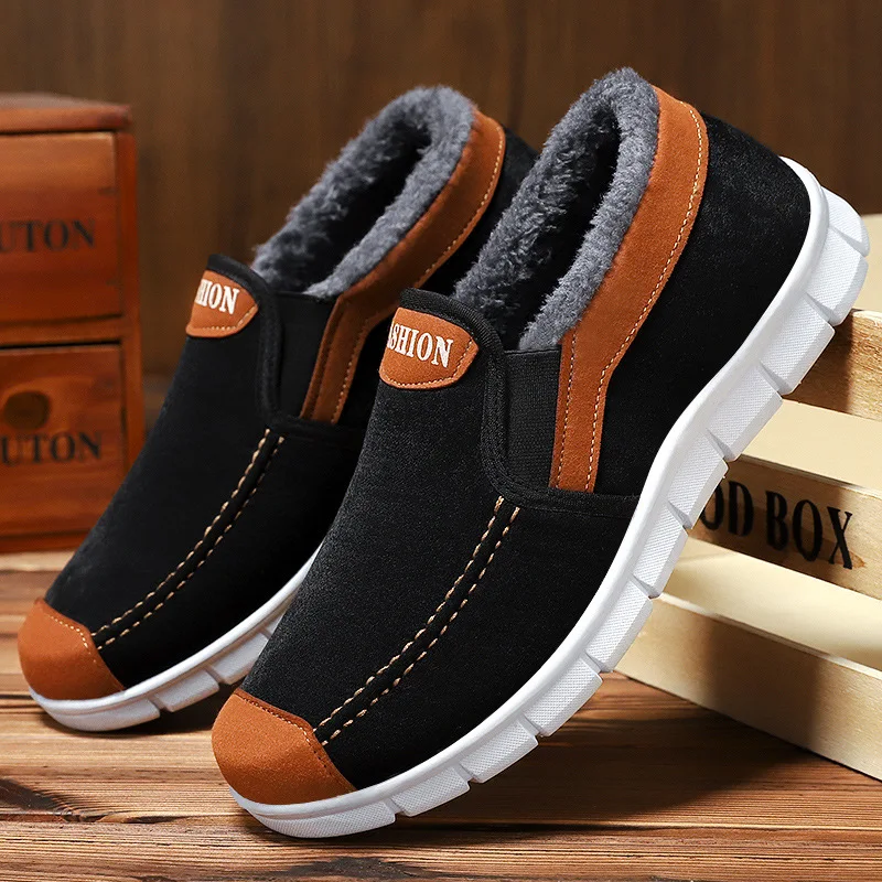 Мужские Ботильоны Зимние ботинки Зимняя Теплая мужская обувь без шнуровки s 2020