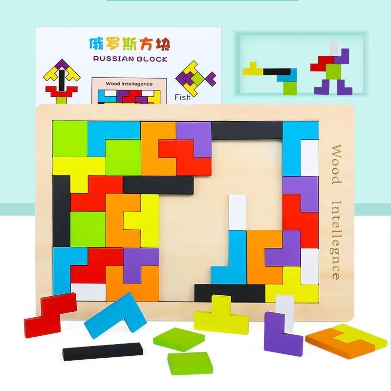 

3D Puzzle Wooden Jigsaw Board Math Toys For Children Tangram Brain Teaser Kids Puzzle Toys Game Education Montessori Cubes Gifts