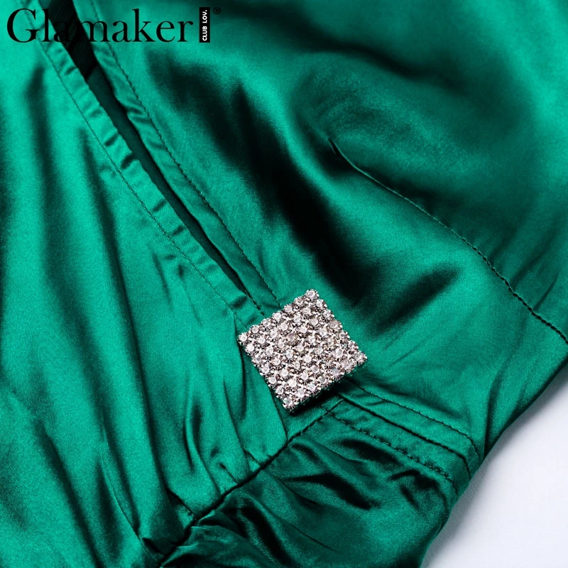 Glamaker, зеленое, сексуальное, сатиновое, макси, зимнее платье, женское, с длинным рукавом, с вырезом, с разрезом, осеннее платье, элегантное, длинное, облегающее, женское платье