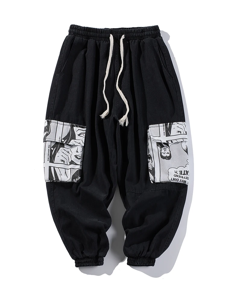 

Pants men's autumn and winter loose bound feet plus velvet overalls men's casual pants large size fat Korean trousers