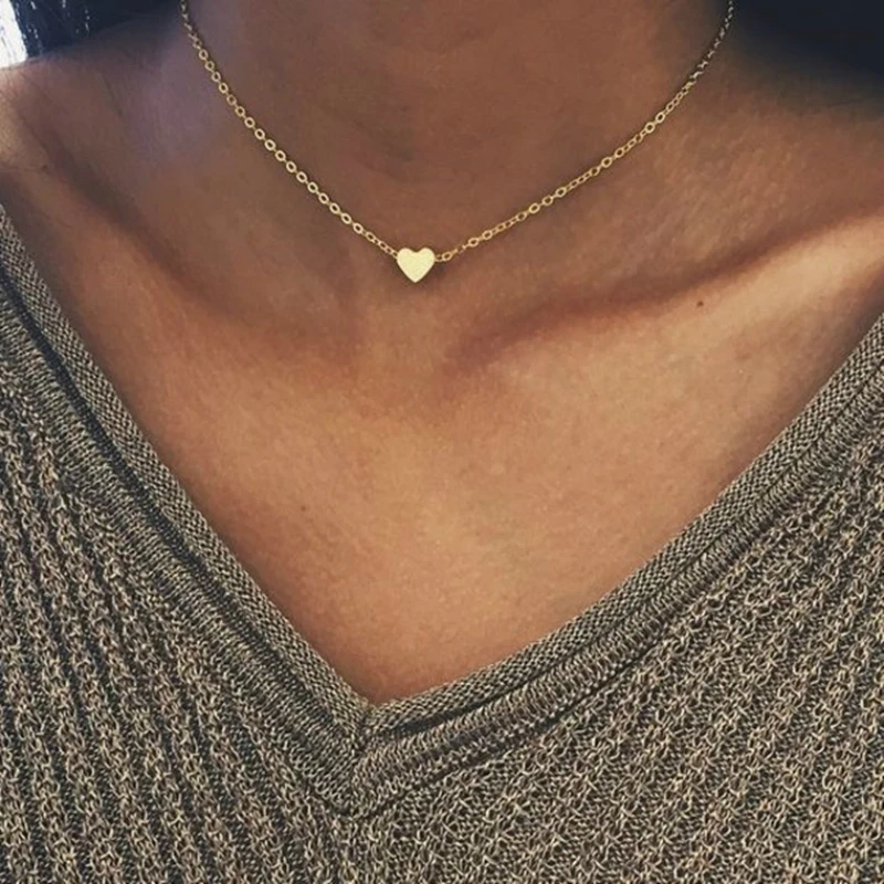 

New Fashion Jewelry Necklace Simple Exquisite Necklace Alloy Heart Necklace Wholesale Necklace Women Chain Choker Necklace