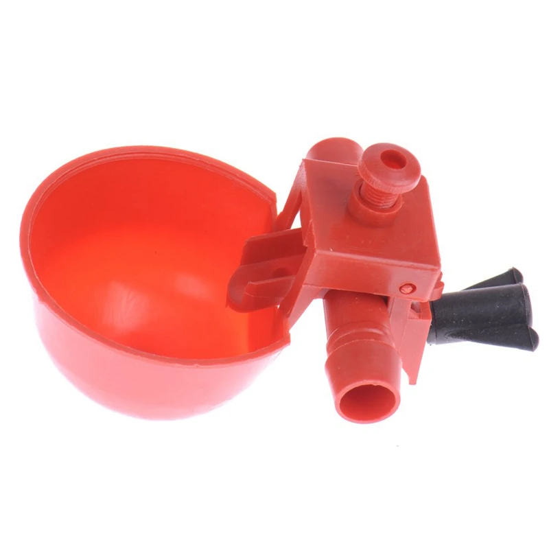 

100 Pcs Chicken Drinking Cups Quail Waterer Bowls Bird Red Glass Animal Husbandry Tools Automatic Bird Coop Feeder Drinking Cups
