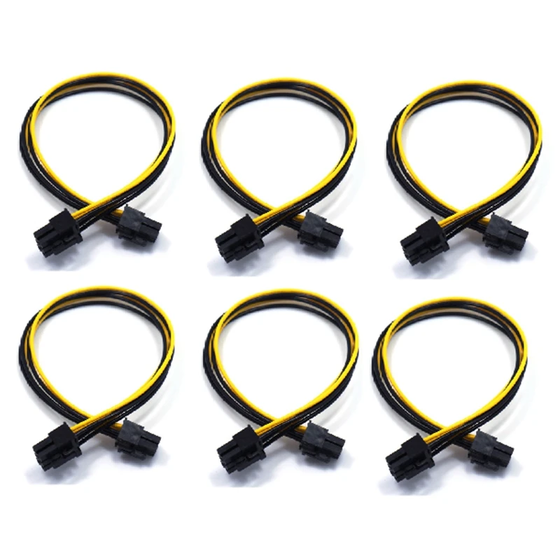 6 шт./лот 32 см 18AWG GPU 6Pin к кабель питания для ЦП сплиттер удлинитель ie|Источники