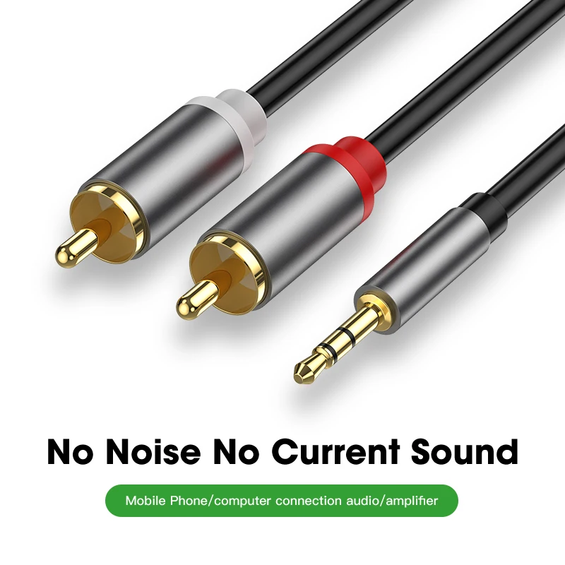 RCA адаптер штекер кабеля 3 5 мм к двум папа дополнительный для AV усилитель мощности