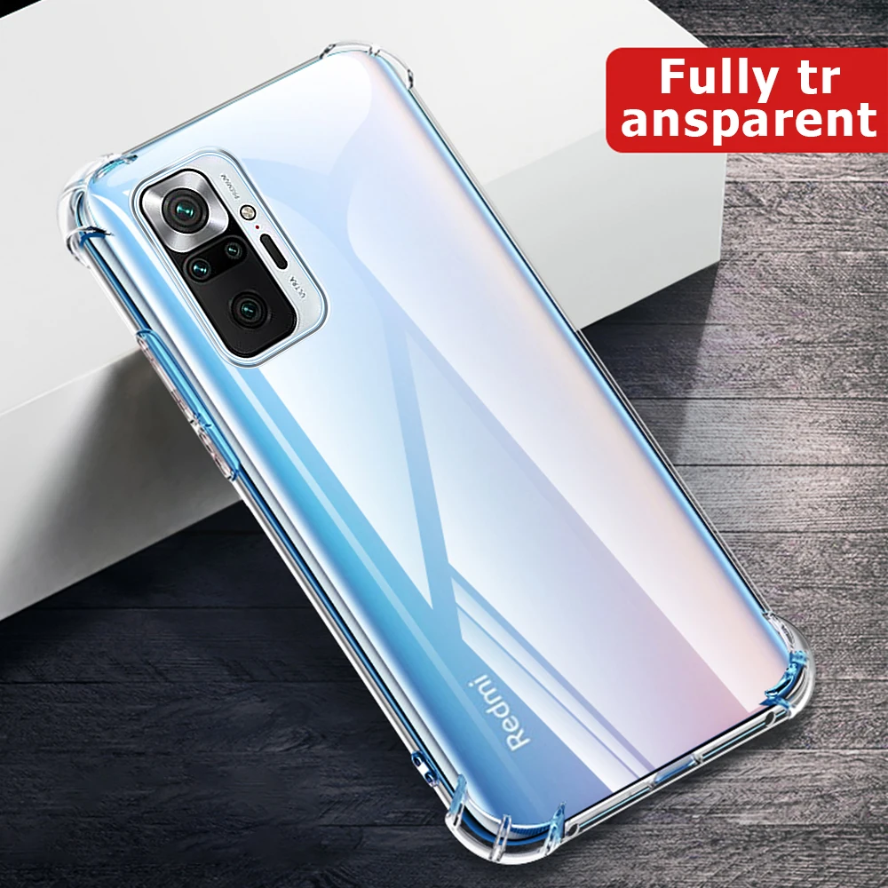anti knock phone case for redmi note 10 pro max 10pro 11 pro clear transparent silicone case for xiaomi redmi note 10 10s coque free global shipping