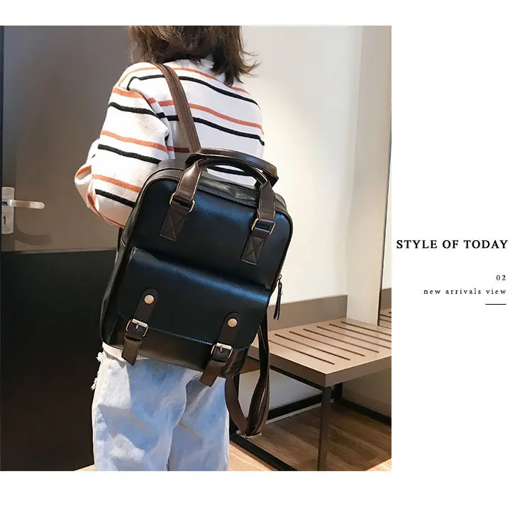 Beibaobao модный рюкзак Mochila Feminina с защитой от кражи, школьные сумки, водонепроницаемые дорожные винтажные рюкзаки для ноутбука, коричневый кожаный большой женский рюкзак