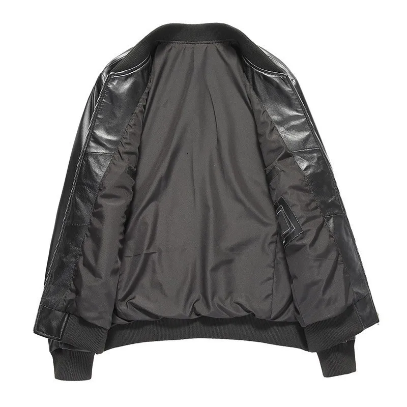 Брендовая мужская одежда Повседневная куртка из натуральной кожи со стоячим