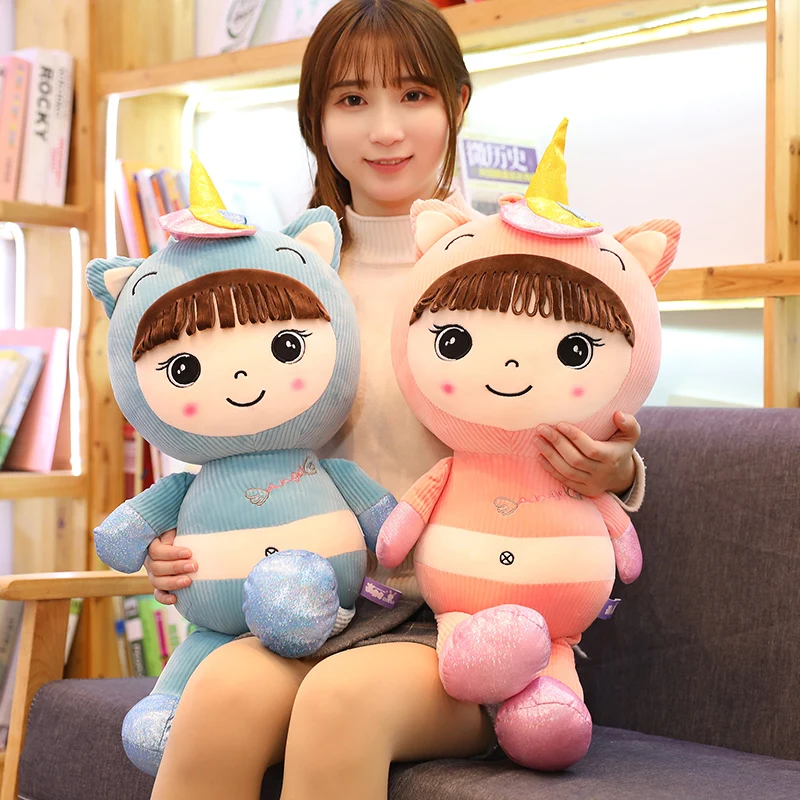 

1 pcs 35-60cm Cartoon Stuffed Animals Unicorn Angela Plush Toys Sleeping Dolls for Children Toy girl Gifts Kids Free shipping
