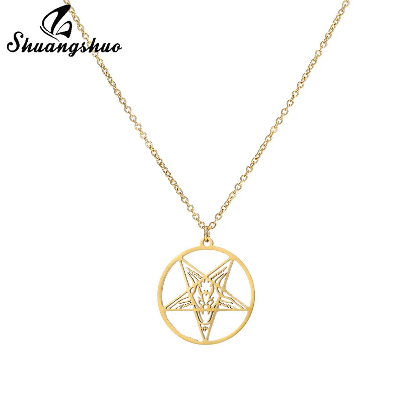 Большой Талисман Baphomet цепочка из нержавеющей стали подвеска для мужчин женщин